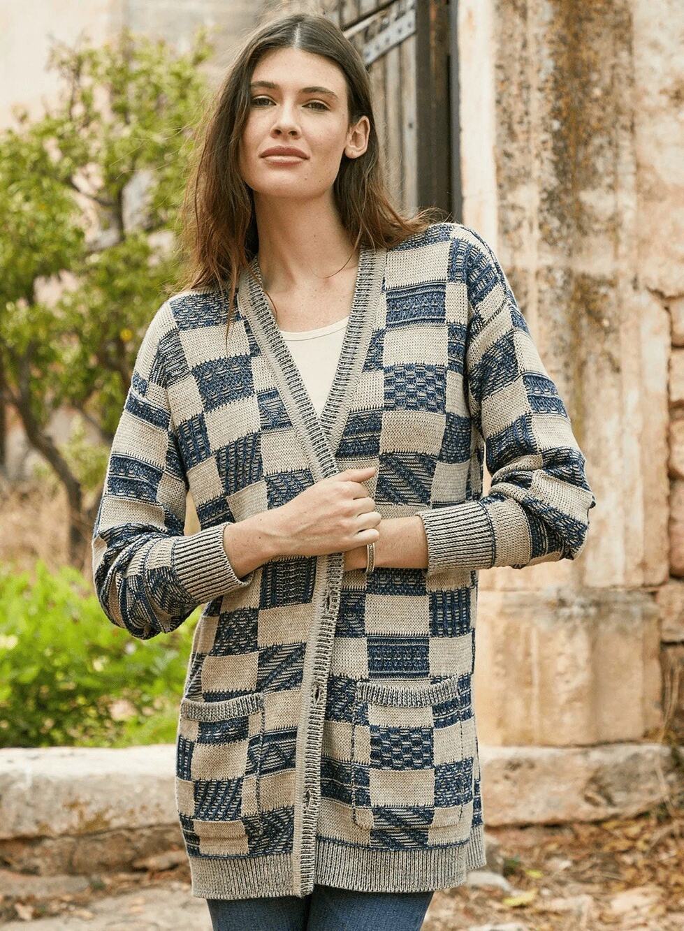 Peruvian Connection Sahel Cardigan Pocket Button Down Sweater Women’s Large